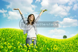 shutterstock woman field