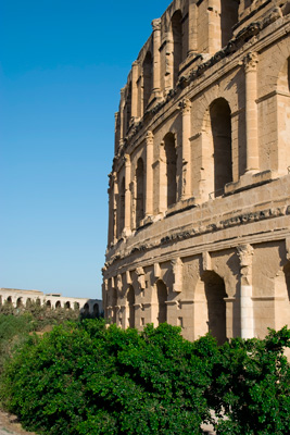 Roman Colloseum attraction over blue sky